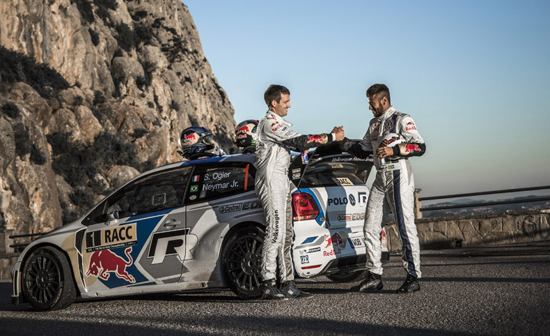Неймар укрощает раллийный болид Polo R WRC