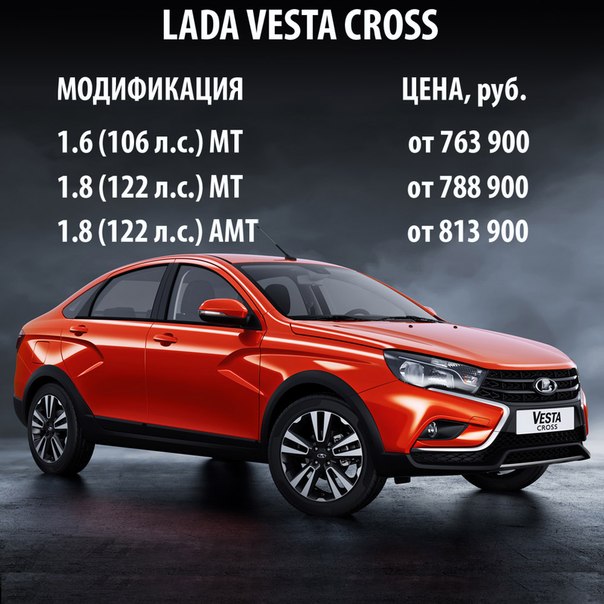 Продажи седана Lada Vesta Cross стартуют 7 июня